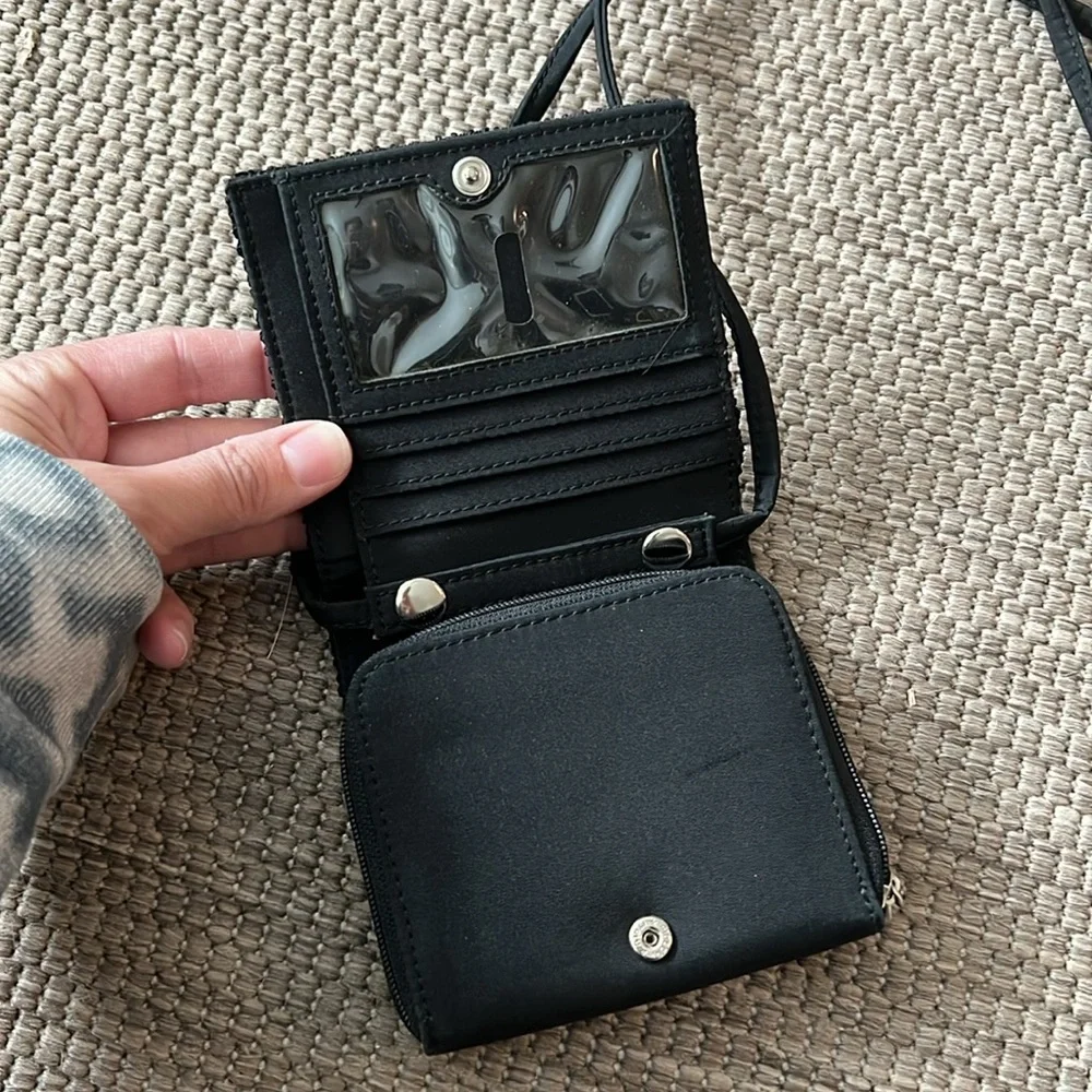 The Sak black crochet Small wallet bag